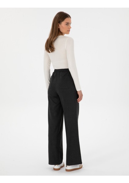 Kadın Antrasit Loose Fit Kanvas Pantolon 50313262-VR006 fırsatları