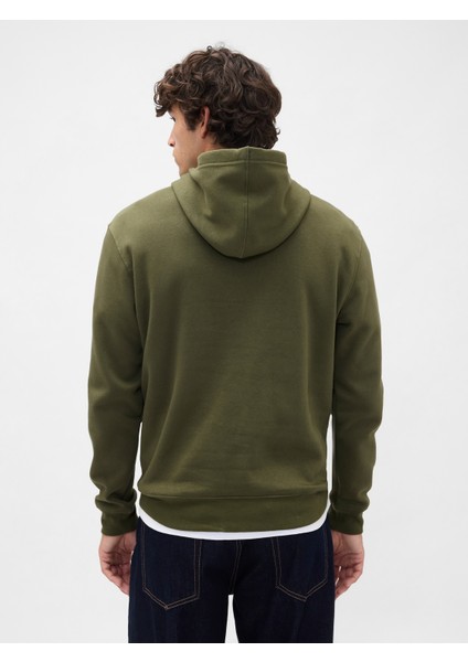 Erkek Yeşil Relaxed Gap Mini-Logo Sweatshirt fırsatları