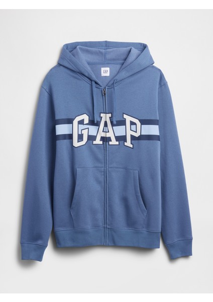 Erkek Mavi Relaxed Gap Logo Fermuarlı Sweatshirt fiyatları