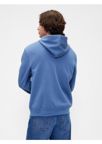 Erkek Mavi Relaxed Gap Logo Fermuarlı Sweatshirt fırsatları