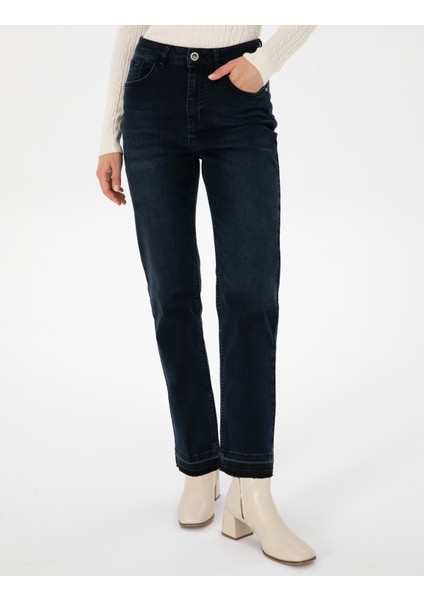 Kadın Koyu Mavi Straight Fit Jean Pantolon 50308408-VR032 fiyatları