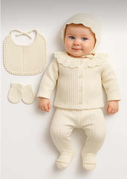 Naturel Kumaş 5 Parça Hastane Çıkışı Seti