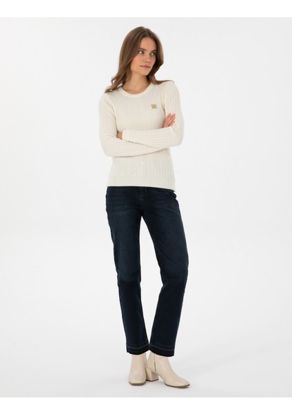 Kadın Koyu Mavi Straight Fit Jean Pantolon 50308408-VR032 modelleri