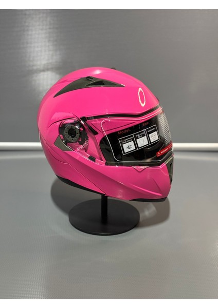 JK902Z Pembe Çene Açılır Motosiklet Kaskı