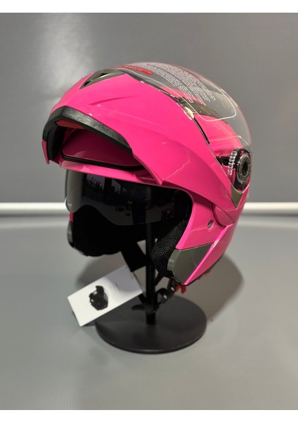 JK902Z Pembe Çene Açılır Motosiklet Kaskı