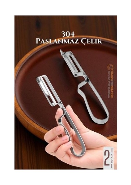 Modacar Soyacak Seti- Sebze Soyacağı Profesyonel Paslanmaz Çelik 2 Li Set