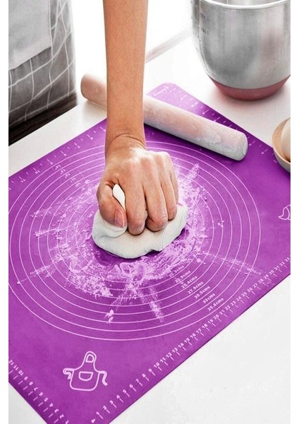 Silikon Hamur Açma Yoğurma Matı Pasta Fırın Altlığı, Mor modelleri