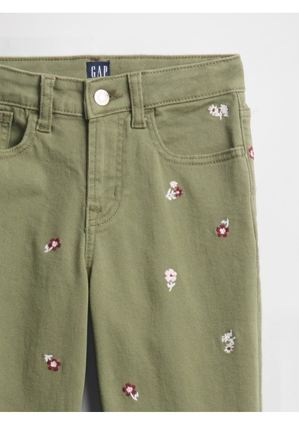 Kız Çocuk Yeşil Denim Flare Pantolon fiyatları