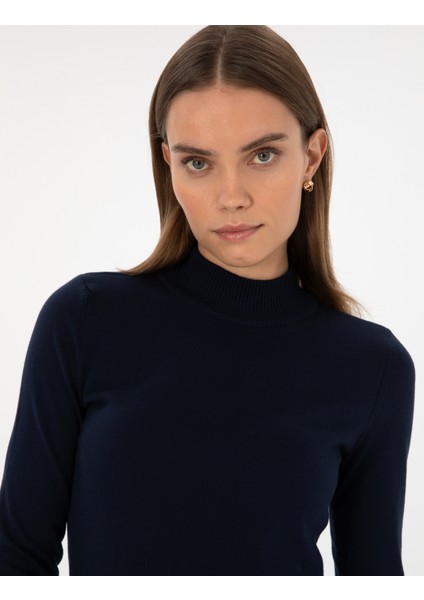 Kadın Lacivert Slim Fit Basic Kazak 50315768-VR033 fiyatları