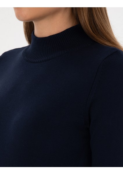 Kadın Lacivert Slim Fit Basic Kazak 50315768-VR033