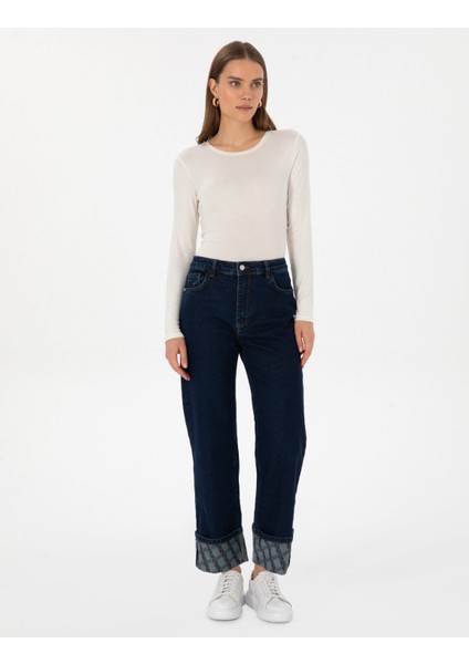 Kadın Koyu Indigo Jean Pantolon 50314121-VR089