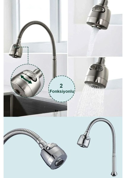 Oynar Baslıklı Spiralli Mutfak Lavabo Başlığı Tazyikli Su Tasarruflu Krom Kubar modelleri