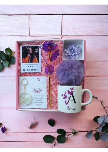 İsim Yazdırılabilir Kupa Sonsuzluk Gül Epoksi Anah. Kişiye Özel Fotograf &Mum Hediye Seti