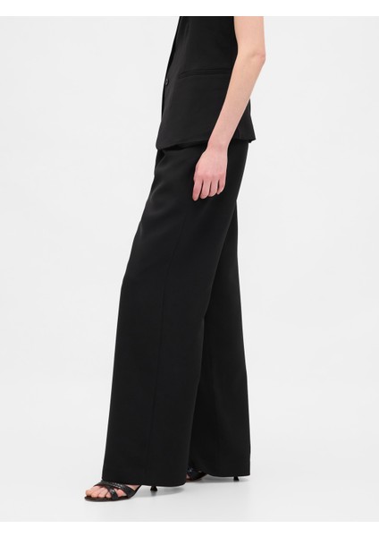 Kadın Siyah 365 High Rise Pileli Pantolon