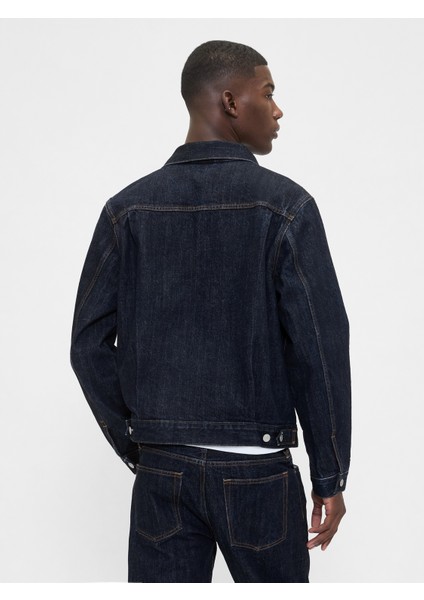 Erkek Koyu Mavi Heavyweight Denim Ceket fırsatları