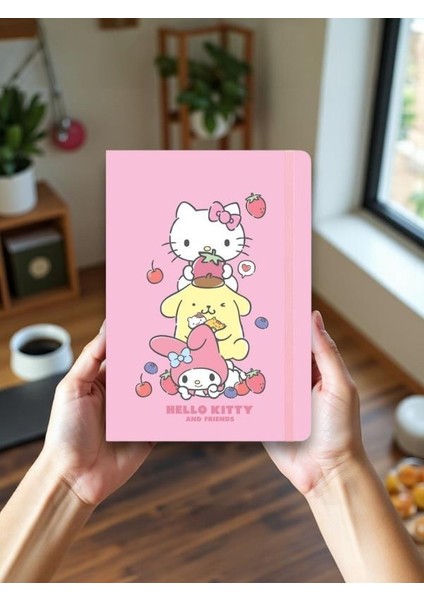 Lisanslı Hello Kitty And Friends 80 Yaprak A5 Defter - Pembe