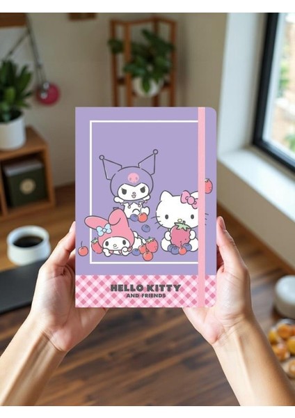 Lisanslı Kuromi Hello Kitty And Friends 80 Yaprak A5 Defter - Mor