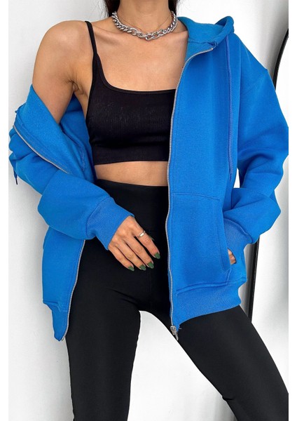 Unisex Fermuarlı Kapüşonlu Sweatshirt – Günlük Sokak Stili