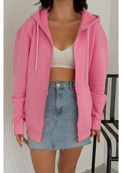 Unisex Fermuarlı Kapüşonlu Sweatshirt – Günlük Sokak Stili
