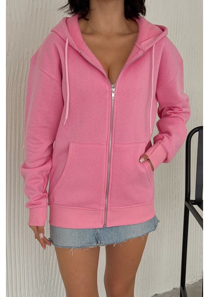 Unisex Fermuarlı Kapüşonlu Sweatshirt – Günlük Sokak Stili fiyatları