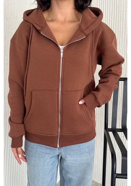 Unisex Fermuarlı Kapüşonlu Sweatshirt – Günlük Sokak Stili
