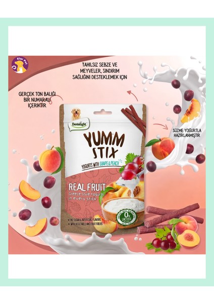 Yumm Stix Üzüm & Şeftalili Yoğurtlu Yumuşak Köpek Ödülü (70G) modelleri
