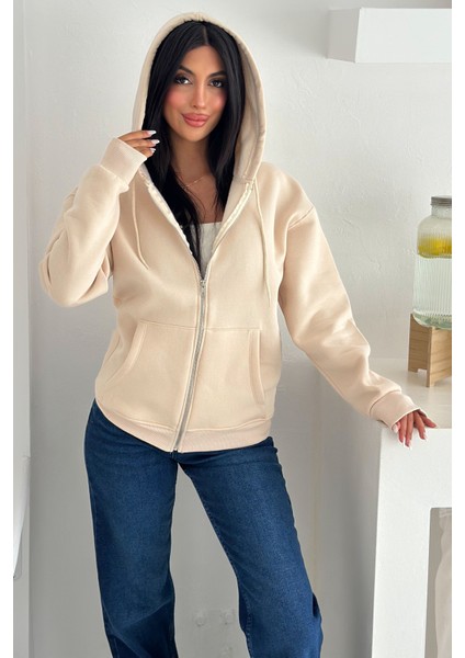 Unisex Fermuarlı Kapüşonlu Sweatshirt – Günlük Sokak Stili