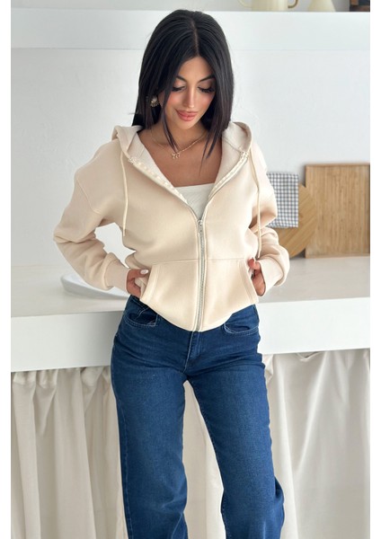 Unisex Fermuarlı Kapüşonlu Sweatshirt – Günlük Sokak Stili fiyatları