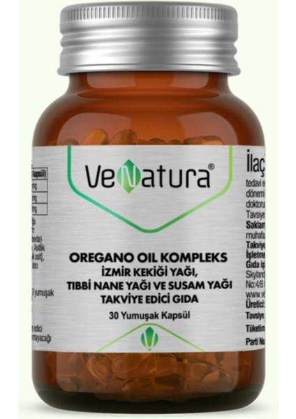 Oregano Oil Kompleks Izmir Kekiği Yağı 30 Yumuşak Kapsül