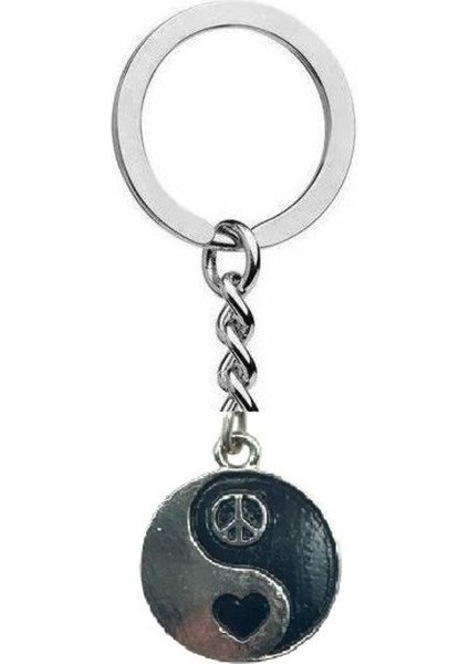 Ying Yang Aşk ve Denge Temalı Unisex Anahtarlık – Siyah Beyaz Sembol Tasarımlı Çanta Süsü