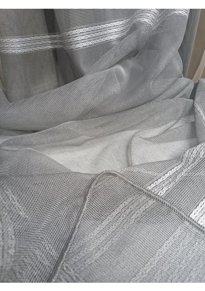 Şerit Desenli Panama Keteni - Gri - Pileli Dikim 1x2,5 Pile - G7874 indirimleri