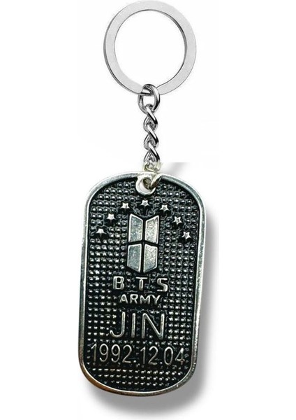 Bts Jin Künye Anahtarlık – K-Pop Grubu Üyesi Kim Seokjin Temalı Unisex Metal Aksesuar