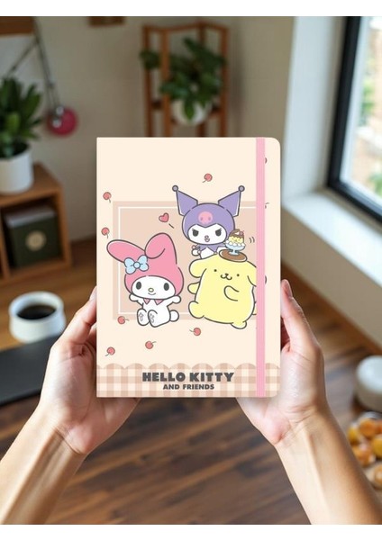 Lisanslı Kuromi Hello Kitty And Friends 80 Yaprak A5 Defter - Krem