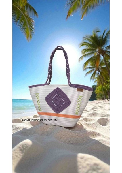 Hasır Omuz Çantası Plaj Çantası Günlük Çanta El Emeği Handmade