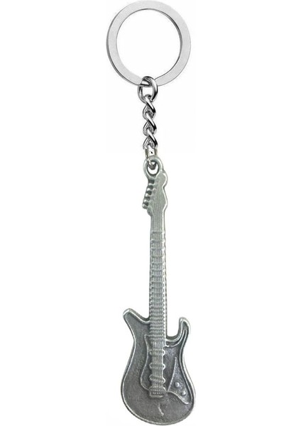 Metal Elektro Gitar Tasarımlı Rock Tarzı Anahtarlık – Unisex Aksesuar
