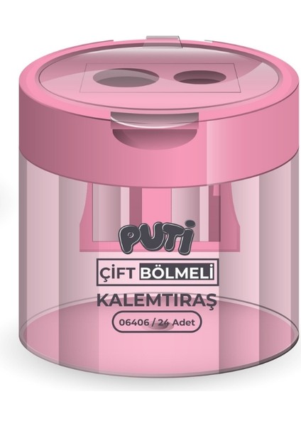 Çift Bölmeli Şeffaf Kapak Kalemtıraş