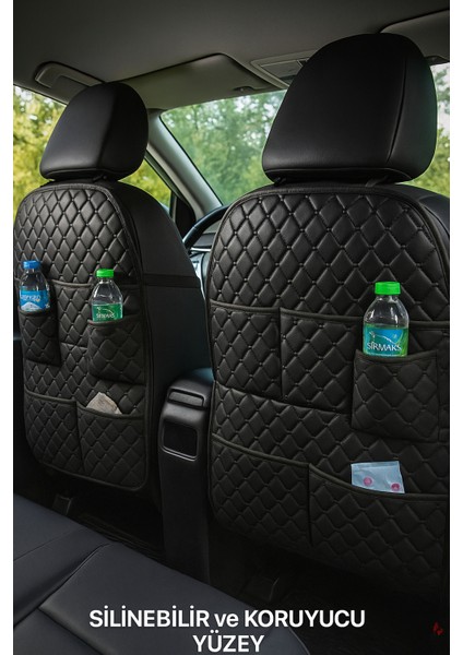 Citroen Nemo Uyumlu 2 Adet Koltuk Arkası Siyah Deri Organizer fırsatları
