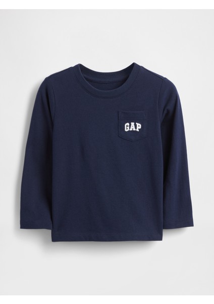 Erkek Bebek Lacivert Gap Logo Cep T-Shirt