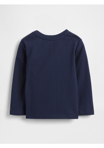 Erkek Bebek Lacivert Gap Logo Cep T-Shirt modelleri
