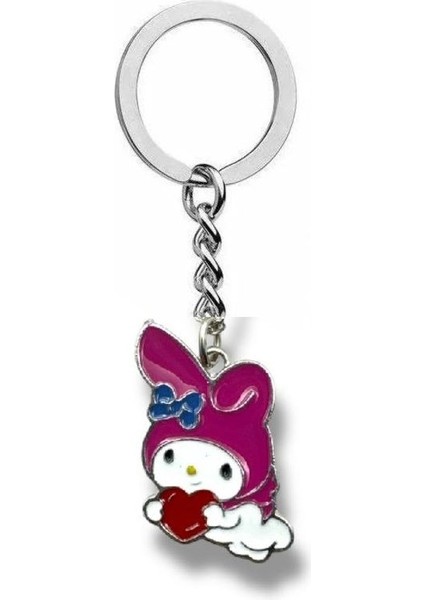 Fantasy Magic My Melody Kalp Taşıyan Figürlü Anahtarlık – Sevimli Pembe Karakter Aksesuar