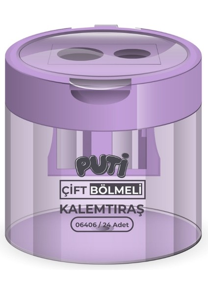 Çift Bölmeli Şeffaf Kapak Kalemtıraş