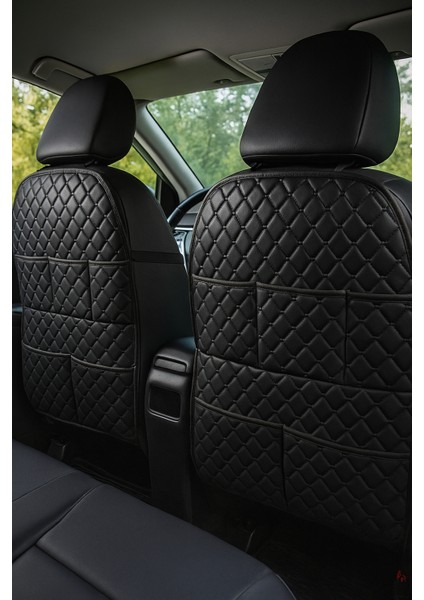 Isuzu D-Max Uyumlu 2 Adet Koltuk Arkası Siyah Deri Organizer modelleri