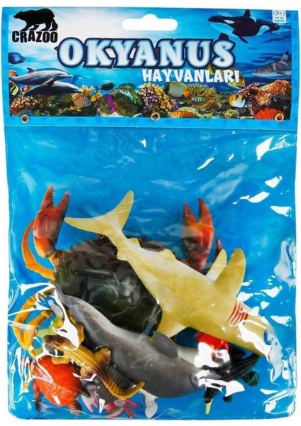 Okyanus Hayvanları Poşetli Hayvan Oyun Seti Orta Boy - Yengeç modelleri