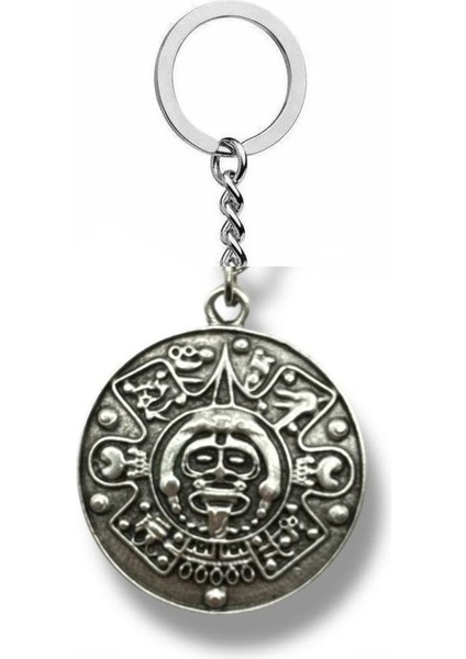 Maya Takvimi Figürlü Unisex Anahtarlık – Antik Medeniyet ve Zaman Sembolü
