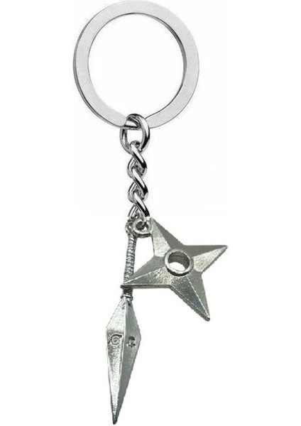 Naruto Gri Mızrak Figürlü Metal Anahtarlık – Anime Temalı Unisex Aksesuar