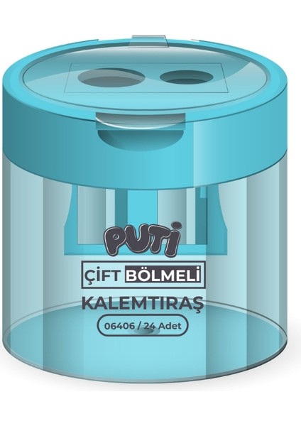 Çift Bölmeli Şeffaf Kapak Kalemtıraş