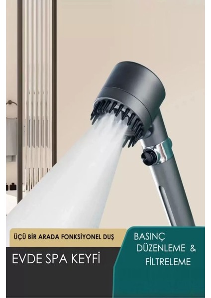 Turbo Fan Pervaneli 5 Fonksiyonlu Su Tasarruflu Duş Başlığı El Tipi Yüksek Basınçlı Duş Başlığ fiyatları