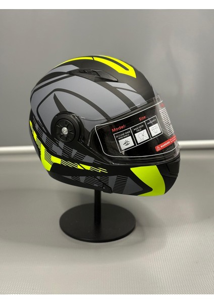 Jk 115 Güneş Vizörlü Çene Açılır Kask Z1 Yellow