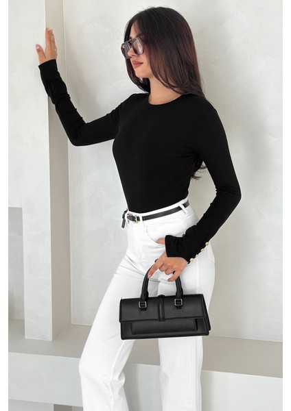 Kadın Bordo Uzun Kollu Bluz – Altın Düğme Detaylı Şık Tasarım fırsatları