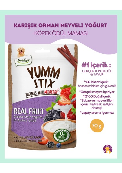 Yumm Stix Karışık Orman Meyveli ve Yoğurtlu Köpek Ödülü (70G) fiyatları